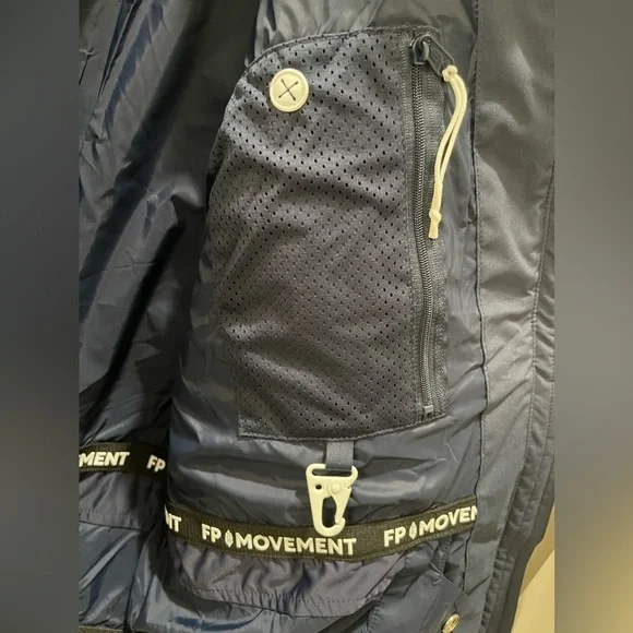 NEW FP free people movement all prepped short parka jacket navy blue NWOT - Picture 6 of 11